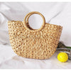 Women Summer Straw Flower Woven Casual Handbag Shoulder Tote Beach Bag