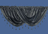 Crushed Velvet Beaded Voile Curtain Swags - Pelmet Valance Curtains Swag