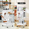 3 Tier Slim Kitchen Storage Trolley Cart Rack Tray Shelf Rolling Wheel W/ Handle