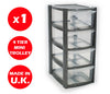 4 DRAWER SILVER TOWER UNIT !! PLASTIC STORAGE DRAWERS !! STORAGE ORGANIZER !!