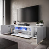 High Gloss White TV Stand Cabinet Unit Doors Storage with RGB LED Cupboard 200cm