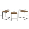 Set of 3 Nesting Tables Industrial Stackable Coffee Snack Table Laptop Desk Home