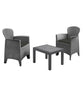 Garden Furniture Set 2 Seater Bistro Set Table Cushions Outdoor Patio Grey