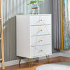 4 Drawer Storage Cabinet Chest of Drawer with Golden Hairpin Leg Bed Side Tables