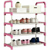 4 Tier Metal Shoe Rack Storage Organiser Footwear Stand Holder Cabinet Shelf New