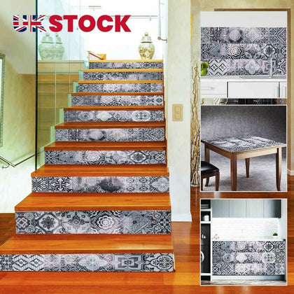 13Pcs Staircase Stickers Stair Riser Mural Vinyl Wall Tiles Decals Self Adhesive