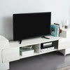 Modern Large TV Unit Stand Cabinet White Matt Body and High Gloss Doors FREE LED
