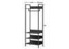 Bedroom Double Open Wardrobe 4 Shelves Furniture Storage Cupboard Black