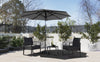 Mondeer 2.7M/3M Garden Parasol Umbrella Round Sun Shade Crank Tilt Red/Beige