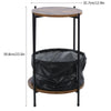 Small End Table Living Room Sofa Side Coffee/Tea Table with Fabric Storage