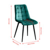 Modern 2x Velvet Dining Chairs Kitchen Dinning Room Metal Leg Padded Dark Green