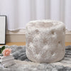 Round Pouffe Stool Velvet Upholstered Footstool Ottoman Living Room Footrest
