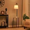Modern LED Floor Lamp with Tea Table Shelves Storage Standing Corner Night Light