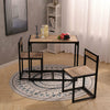 Industrial Dining Table and 2 Chairs Set Wood &Metal Compact Kitchen Furniture