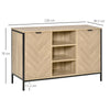 Kitchen Sideboard Storage Cabinet with 2 Doors and Adjustable Shelves Oak Tone