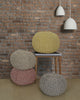 100% Cotton Two-Tone Double Knitted Braided Pouffe Stool Cushion, In 5 Colours