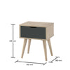 Alford Bedside Lamp Side Table 1 Drawer Scandinavian Sonoma Oak & Grey