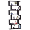 4/5/6 Tier Bookshelf S-Shaped Z-Style Bookcase Storage Display Modern Unit White