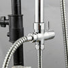 Stainless Steel Dual 2 Mixer Shower Heads Rainfall Rail Hose Riser Kit Valve