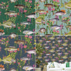 HOLDEN LAGOON FISH FLOWERS WALLPAPER FEATURE WALL DECOR - WHITE TEAL BLUE GREEN