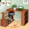 L-shaped Computer Desk Corner PC Table Workstation Home Office Shelves Rotatable
