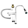 360° Swivel Pull Out Spray Taps Mixer Kitchen Sink Mixing Tap Spring Neck Chrome