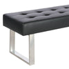 Vanity Soft Home Dining Bench Long Window Seat Chair Black Leather Lounge Stool