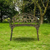38.5" Metal Garden Bench Seat Outdoor Seating Decorative Cast Iron Park Patio UK