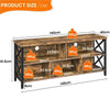 TV Unit, TV Stand Cabinet, Retro TV Console Table with Open Storage Compartments