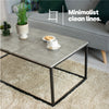 Industrial Coffee Table Rectangular Metal Frame Grey Modern Portable Living Room