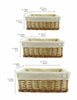 SET 3 SIZE WICKER BASKETS WILLOW STORAGE LINING HAMPER GIFT LINER WOVEN HANDMADE