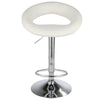 2 Bar Stools White Eclipse Swivel PU Leather Chrome Kitchen Chair Gas Lift