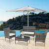 Rattan Garden Furniture Set 4 Piece Chairs Sofa Outdoor Dining Table Bench Patio