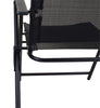 Garden Armchair Folding Reclining Outdoor Patio Black Chair 3 Position Backrest