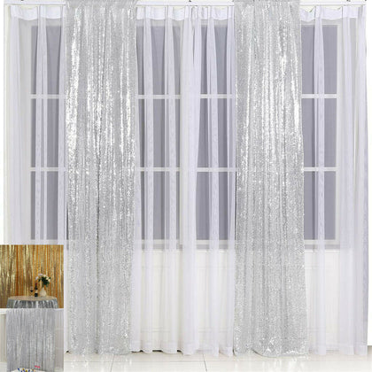 3x6ft Enternal Beauty Glitter Sequin Backdrop Curtains for Wedding Party Decor
