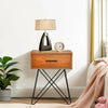 Small Industrial Side Table Vintage Style Bedside Nightstand Cabinet Urban Unit