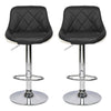 2x Bar Stools Set Leather Swivel Gas Lift Rest Chairs Kitchen Breakfast Cafe Pub