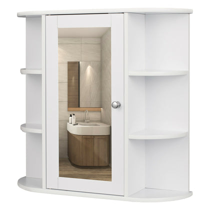 Bathroom Wall Cabinet Storage MDF Cupboard with Mirror Cupboard white