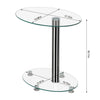 Office End Table Coffee Snack Sofa Side Table Storage for Living Room Glass Oval