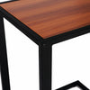 Sofa Snack Table Laptop Holder Bed Side Desk Metal Base Wooden Walnut