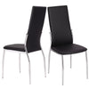 Black Glass Dining Table with Chairs Faux Leather Seat Kitchen Table Chair Set