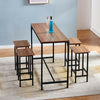 5Pcs Modern Bar Table & 4 Stools Breakfast Kitchen Dining Set Bar Bistro Wood BN