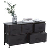 Bedroom Chest of Drawers Sideboard Unit Storage Cabinet w/ 5 Fabric Drawers ESE