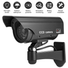 2PCS Dummy CCTV Security Camera Flashing LED Indoor/Outdoor Surveillance Black
