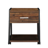 Industrial Bedside Table Vintage Nightstand Storage 1 Drawer Cabinet Lamp Unit