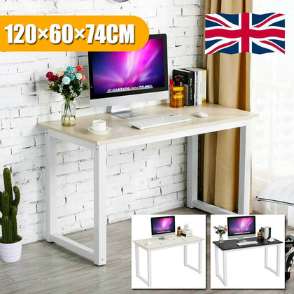 PC Computer Office Desk Corner Wooden Metal Desktop Table Home Study Workstation
