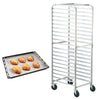 20 Sheet Commercial Bun Pan Rack Kitchen Aluminum Baking Racks Brake Wheel
