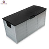 LARGE PLASTIC GARDEN STORAGE BOX OUTDOOR WATERPROOF DECK CONTAINER CHEST SHED