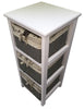 Maize Baskets Unit 3 Drawer White Wooden Slim Cabinet Storage Organiser Table