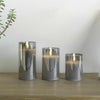 3pcs Authentic Flame Battery Flickering LED Candle Lights Glass Jar Wax | Indoor
